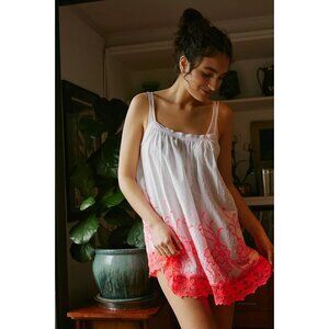 NEW FREE PEOPLE INTIMATELY DAY GLOW SHAPELESS SLIP SMALL IVORY PINK COMBO